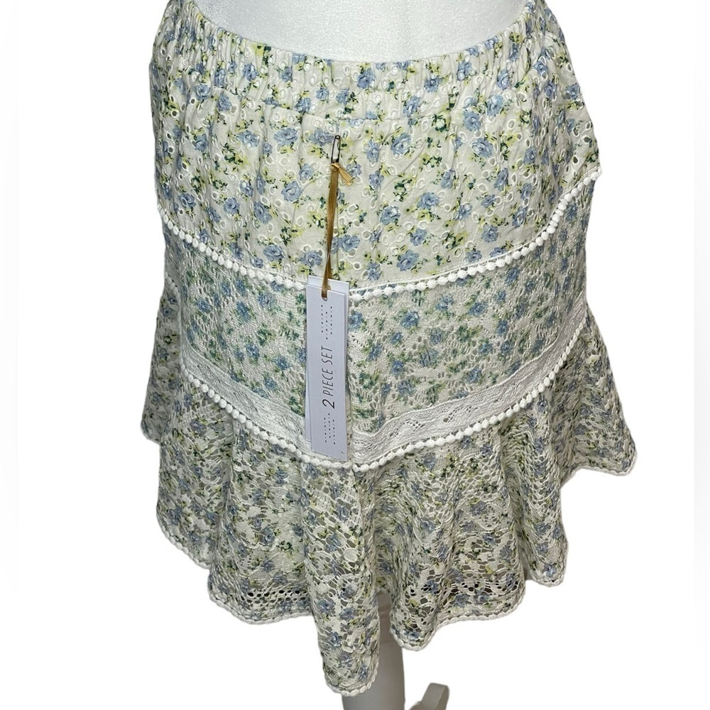 House of Harlow Tiered Floral Mini Skirt Cottagecore | NWT | Size Small - Picture 10 of 16